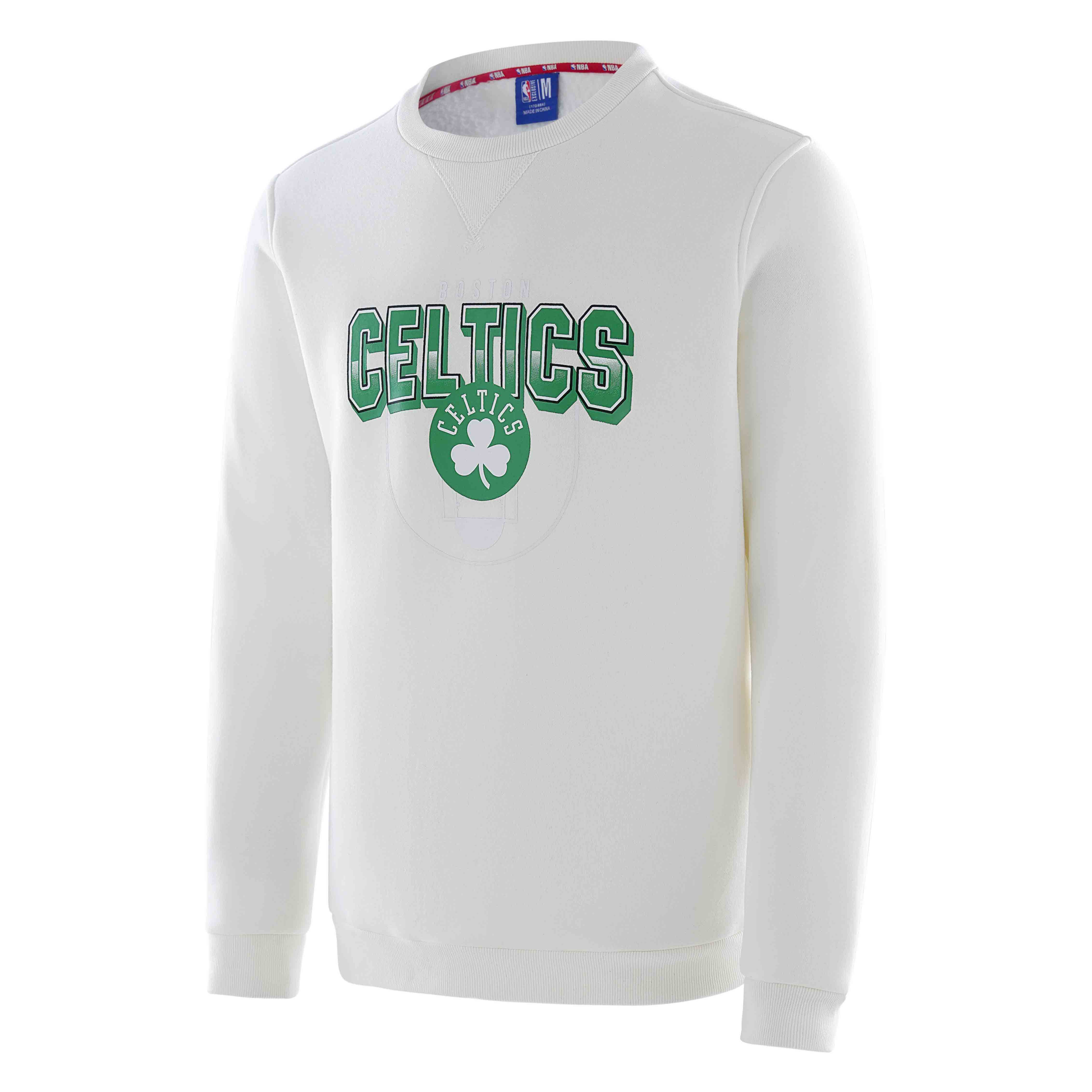NBA Playoffs Boston Celtics Letter Print White Crewneck Sweatshirt Unisex F3APHO22CR13726BOS