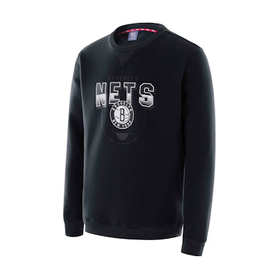 NBA Playoffs Brooklyn Nets Letter Print Black Fleece Crewneck Unisex Sweatshirt F3APHO22CR13728BKN