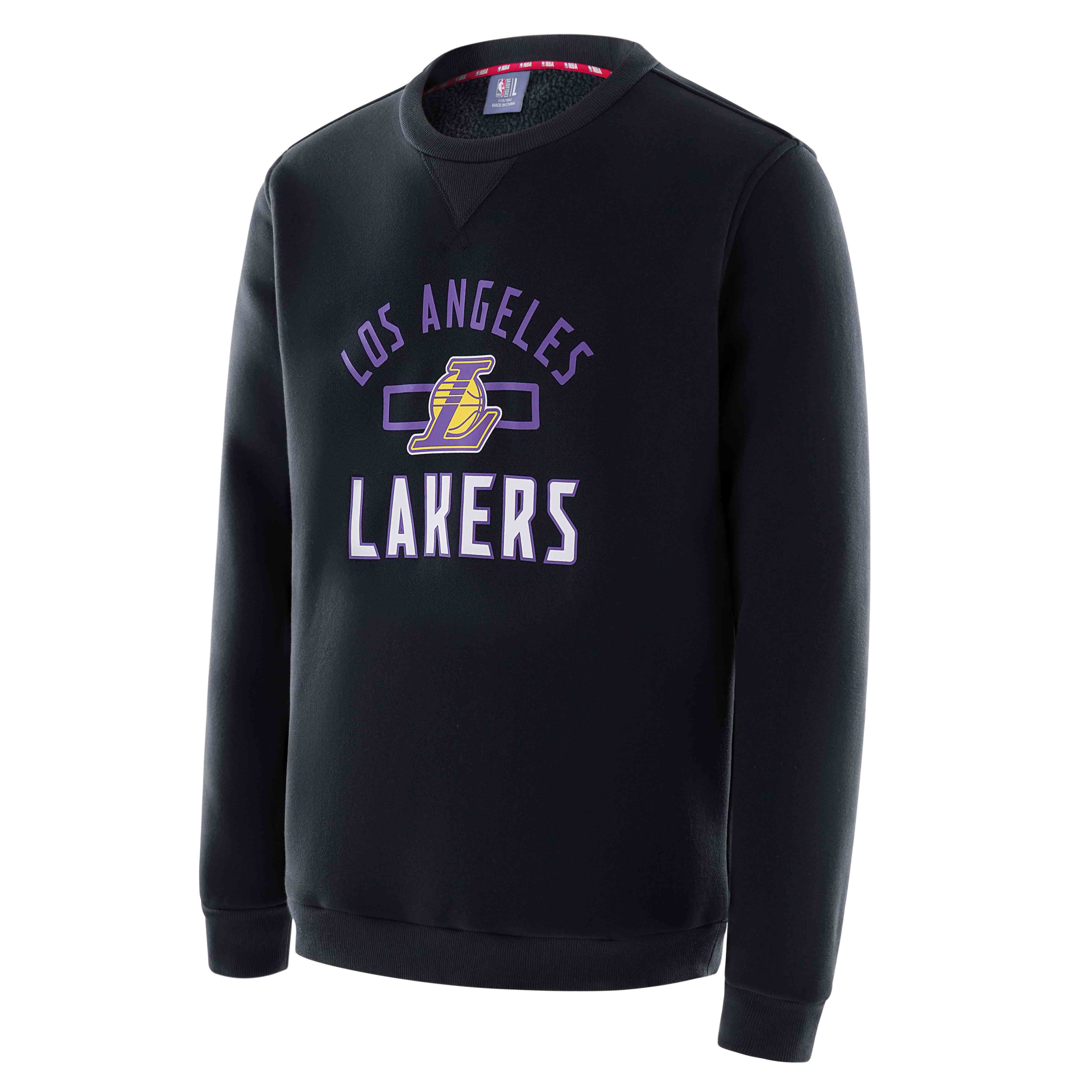 NBA Playoffs Series LA Lakers Logo Print Crewneck Sweatshirt Unisex Midnight Black F3APHO22CR13716LAL