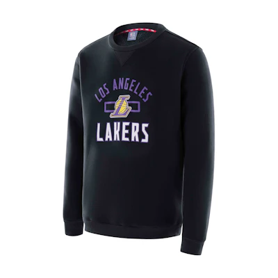 NBA Playoffs Series LA Lakers Logo Print Crewneck Sweatshirt Unisex Midnight Black F3APHO22CR13716LAL