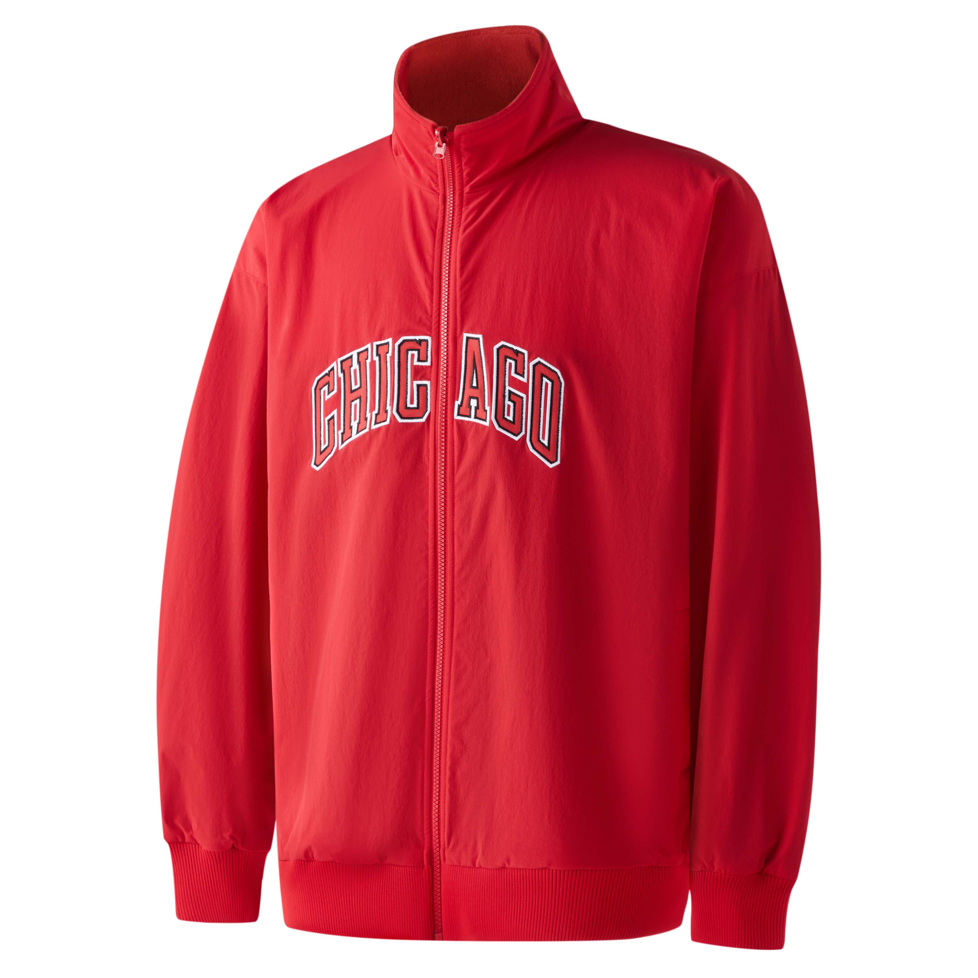 NBA Pop Art Chicago Bulls Reversible Letter Print Jacket Red Unisex APOTW00102CHI04