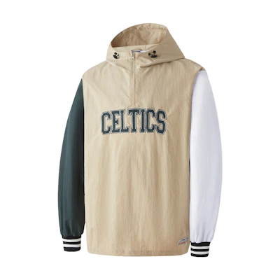 NBA Pop Art Series Celtics Lakers Warriors Logo Patchwork Half-Zip Hoodie Jacket Unisex APOTW00098BOS13