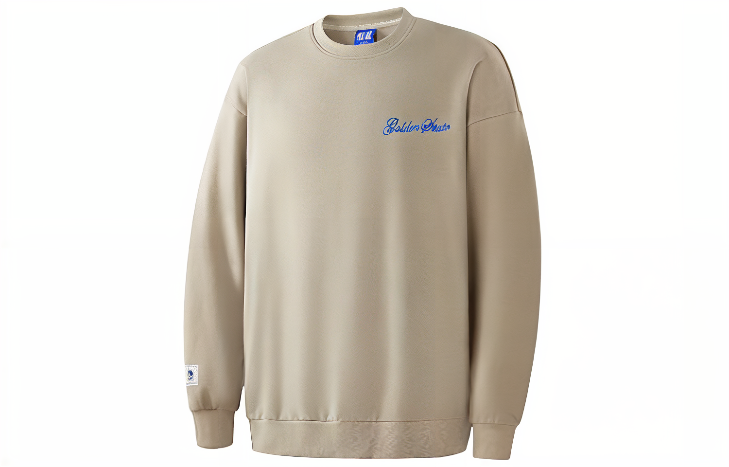 NBA Pop Art Warriors Letter Print Crewneck Sweatshirt Unisex Khaki APCRE00074GSW13