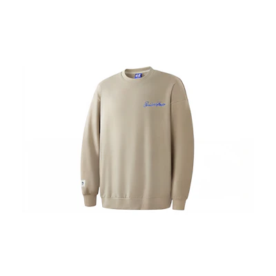 NBA Pop Art Warriors Letter Print Crewneck Sweatshirt Unisex Khaki APCRE00074GSW13