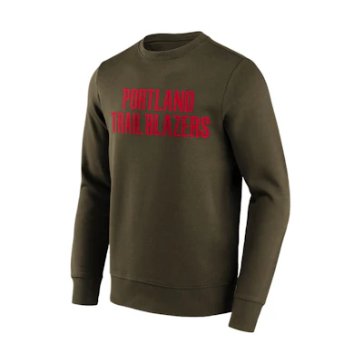 NBA Portland Trail Blazers Colorful Logo Crewneck Sweatshirt Brown (Men) 201426730