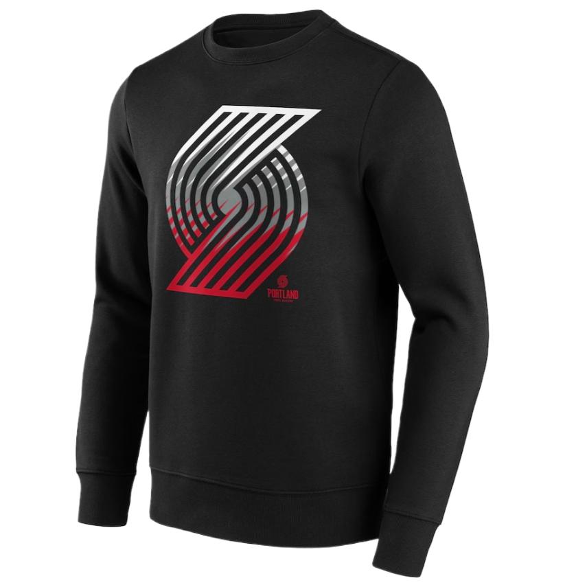 NBA Portland Trail Blazers Fade Graphic Crewneck Sweatshirt Black () 12085528