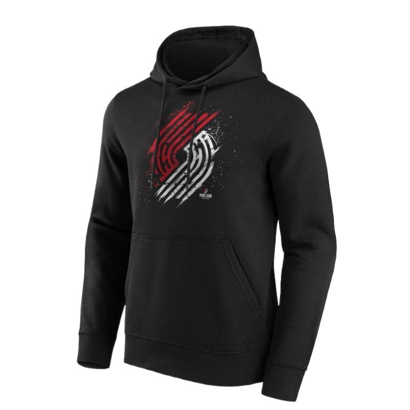 NBA Portland Trail Blazers Pullover Hoodie Black Casual Sweatshirt 12088172