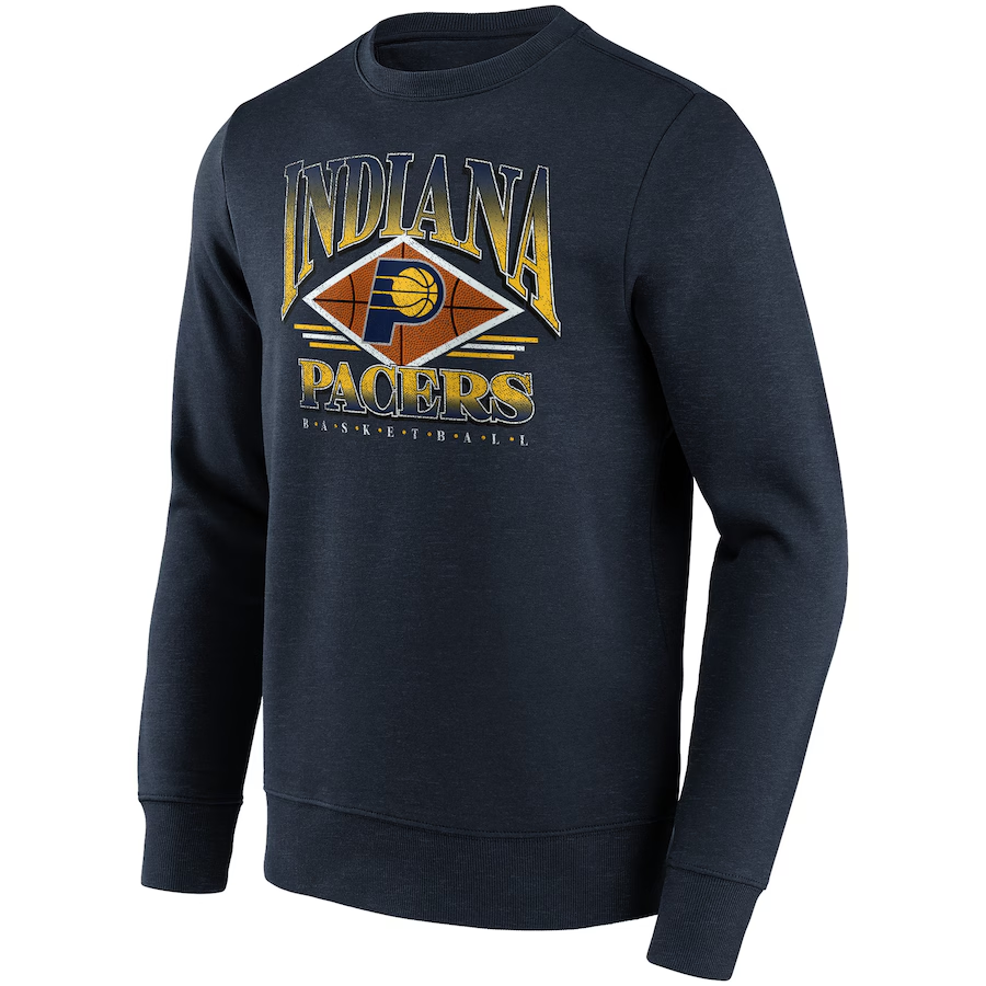 NBA Retro Graphic Comfortable Crewneck Sweatshirt Indiana Pacers Navy () 13340921