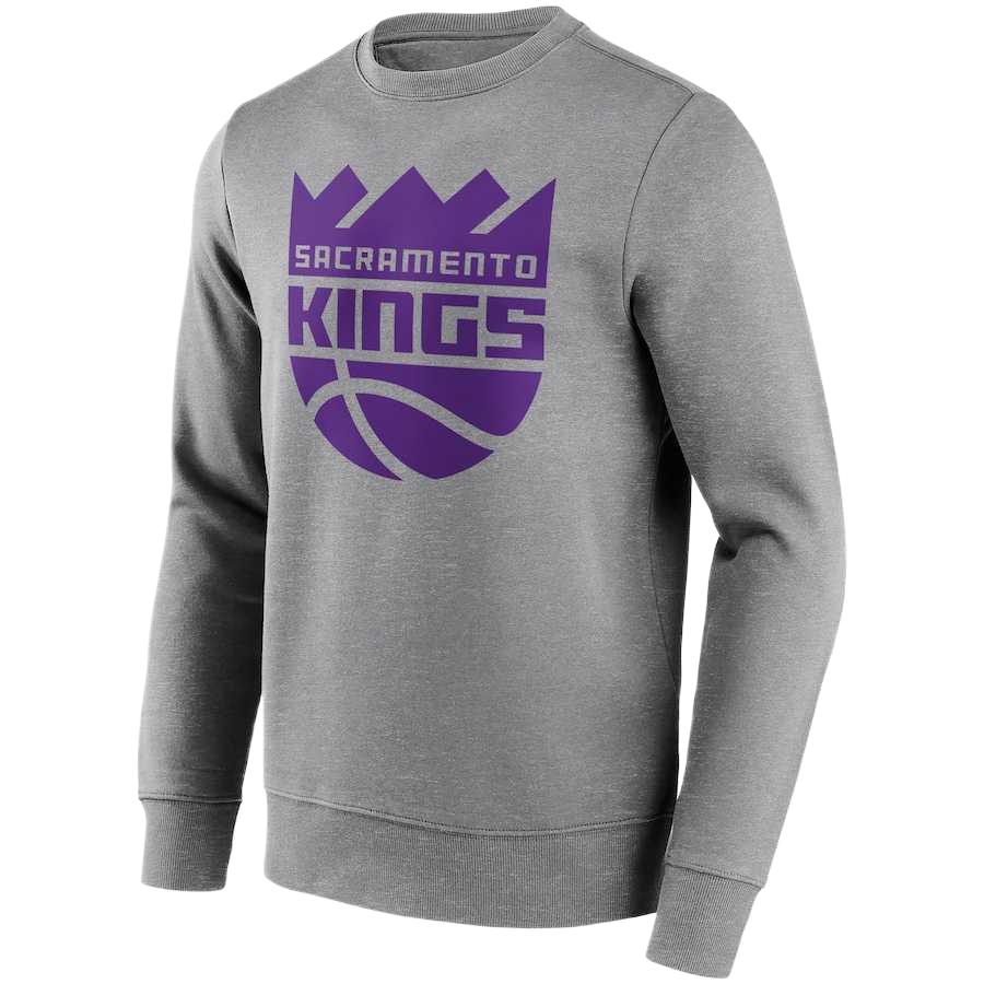 NBA Sacramento Kings Casual Crewneck Breathable Long-Sleeve Sweatshirt Grey 12088677