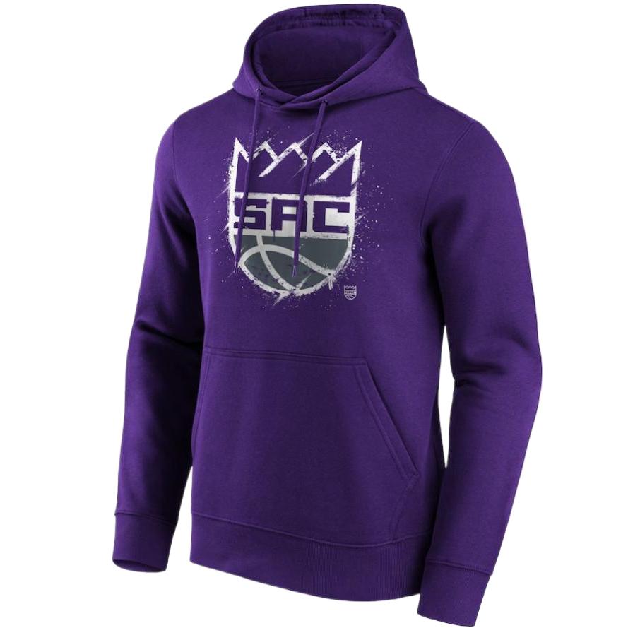 NBA Sacramento Kings Fanatics Splatter Logo Purple Hoodie 12088228