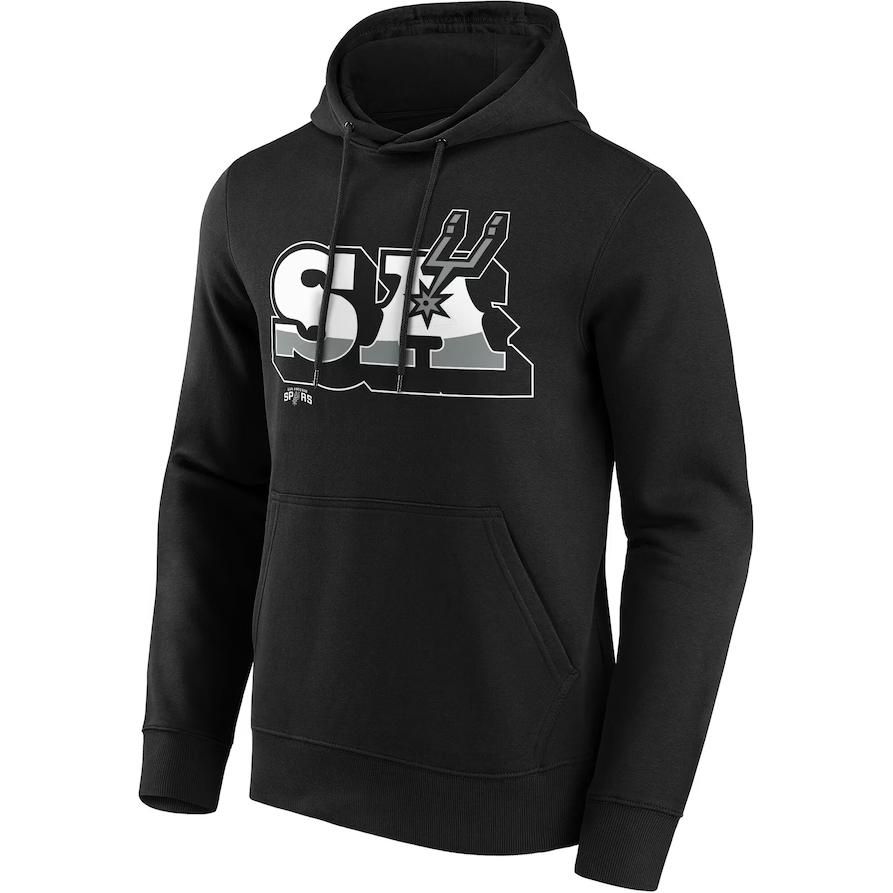 NBA San Antonio Spurs Letter Print Pullover Hoodie Black 12089157
