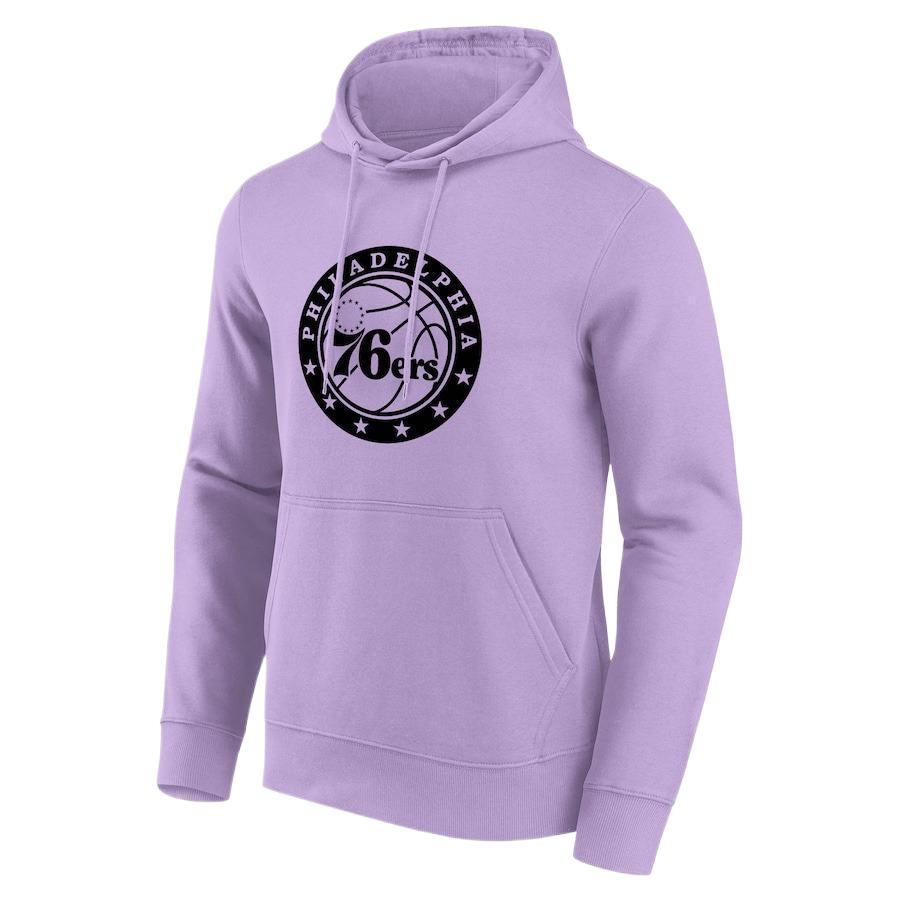 NBA Solid Color Logo Hoodie Men’s Long Sleeve Purple 200360828
