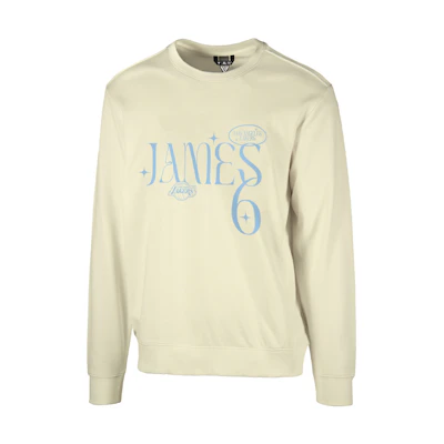 NBA Stardust Series Los Angeles Lakers LeBron James Beige Crewneck Sweatshirt Mens LWAPHO22CR13375LAL