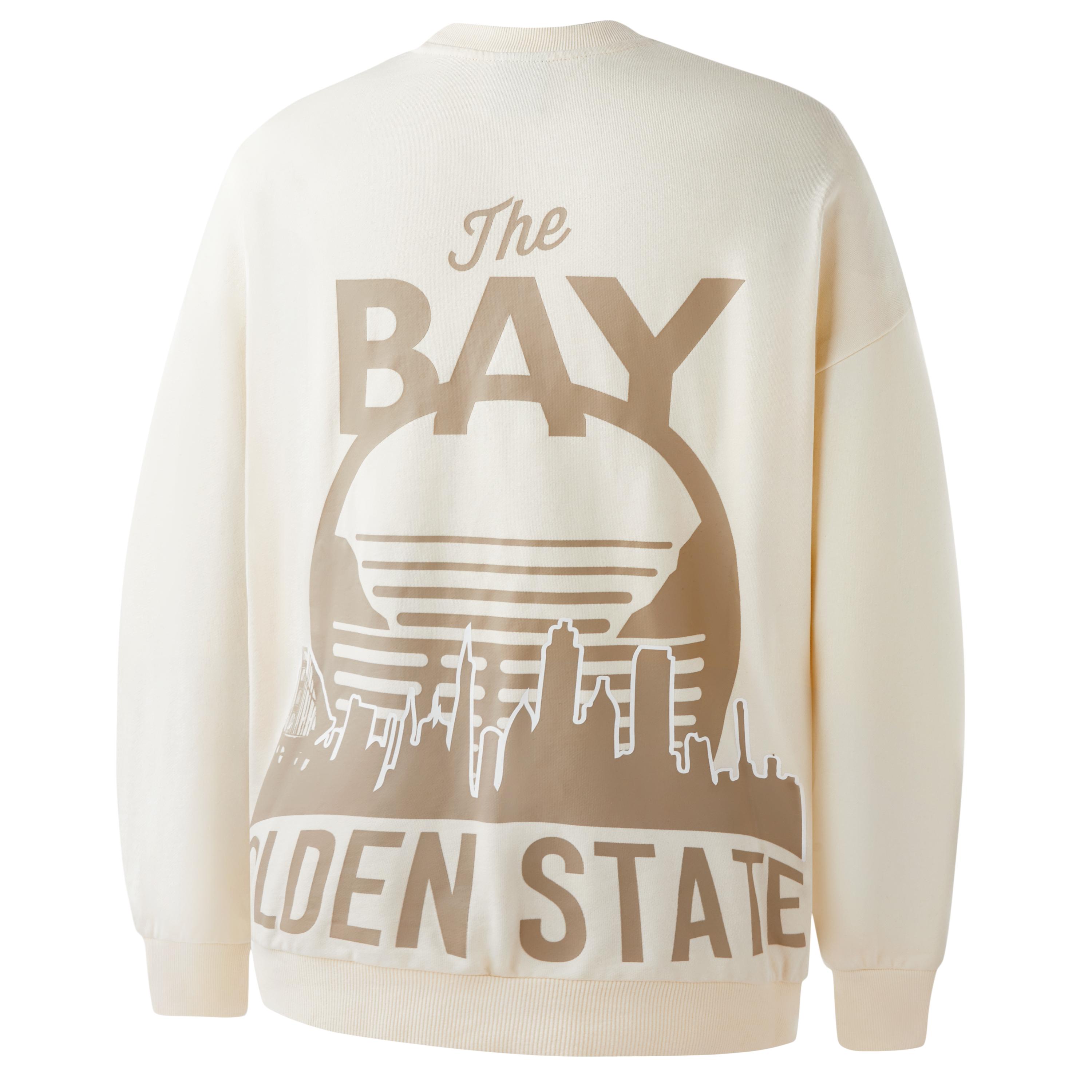 NBA Team Letter Print Beige Crewneck Sweatshirt Unisex Casual Long Sleeve APCRE00168GSW12