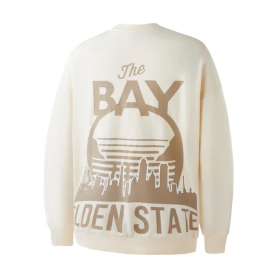 NBA Team Letter Print Beige Crewneck Sweatshirt Unisex Casual Long Sleeve APCRE00168GSW12