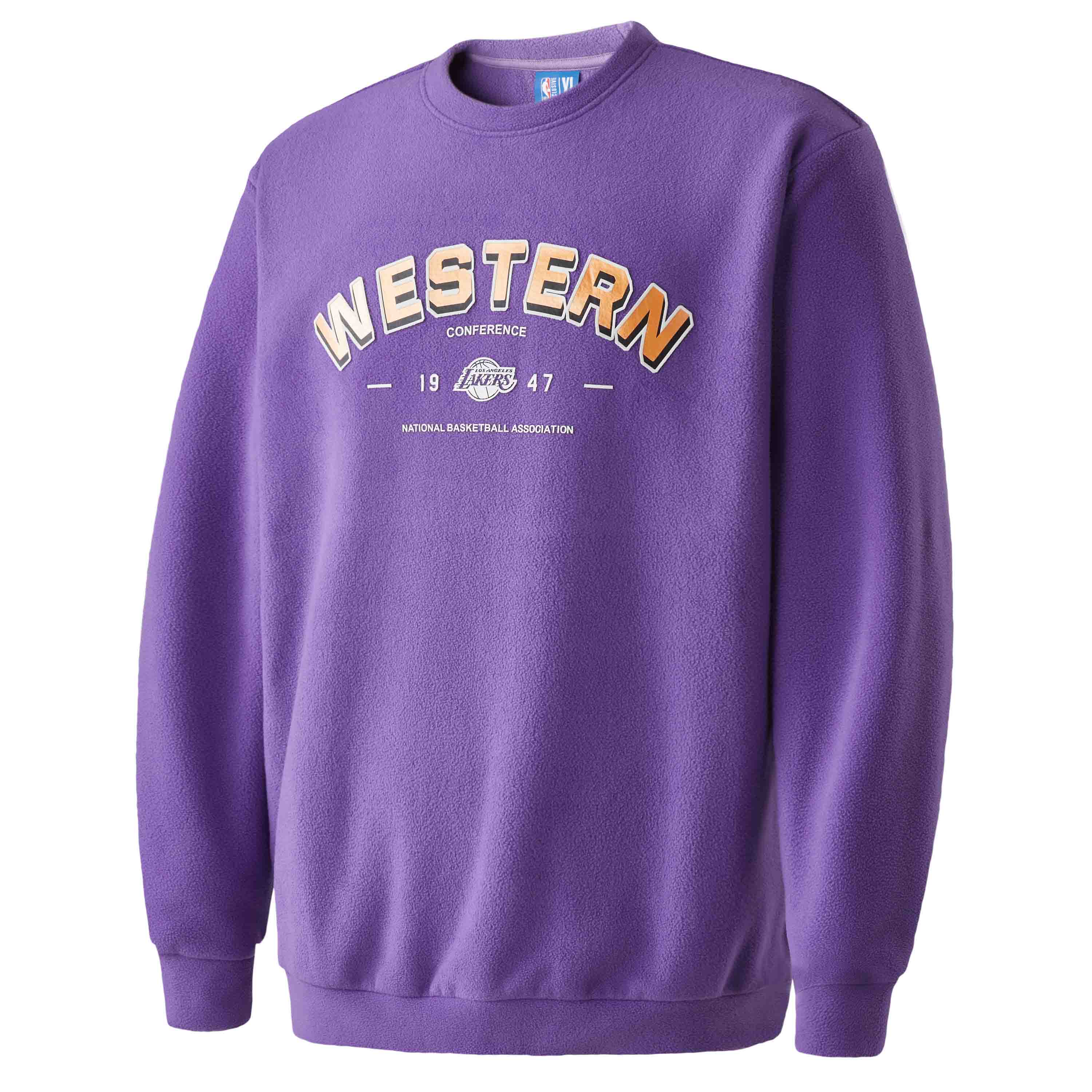 NBA Team Series Los Angeles Lakers Purple Letter Print Loose-Fit Sweatshirt Unisex APCRE00112LAL19