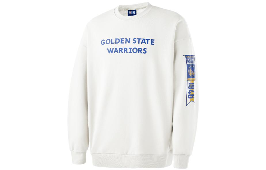 NBA Team Stories Golden State Warriors Logo Print Crewneck Sweatshirt Beige Mens APCRE00155GSW12
