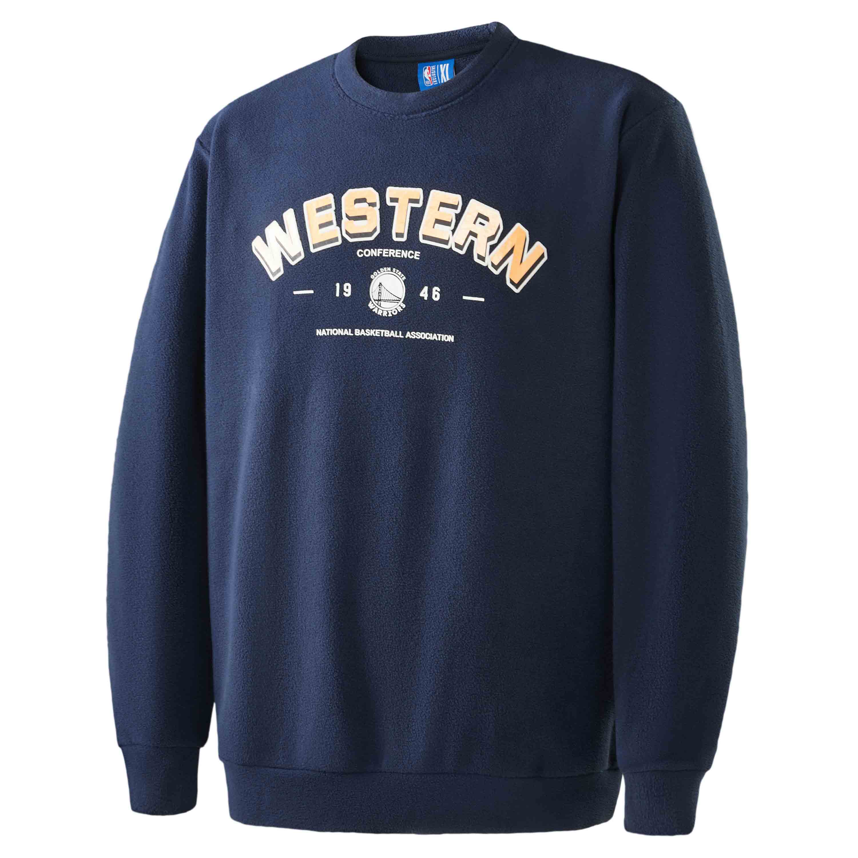 NBA Team Stories Golden State Warriors Navy Loose Fit Letter Print Sweater-Unisex APCRE00112GSW16