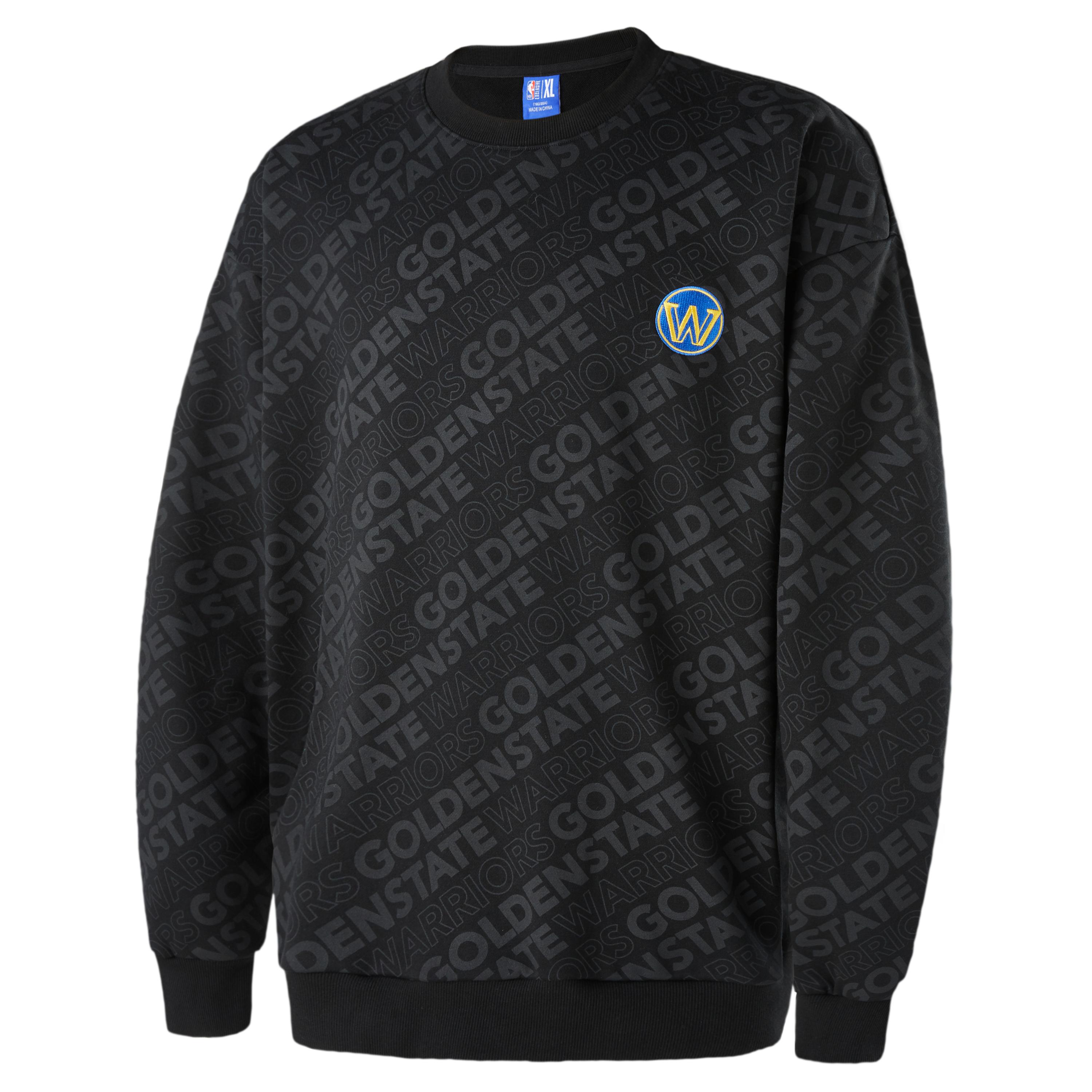 NBA Team Story Series Golden State Warriors Letter Print Crewneck Sweatshirt Black APCRE00079GSW01