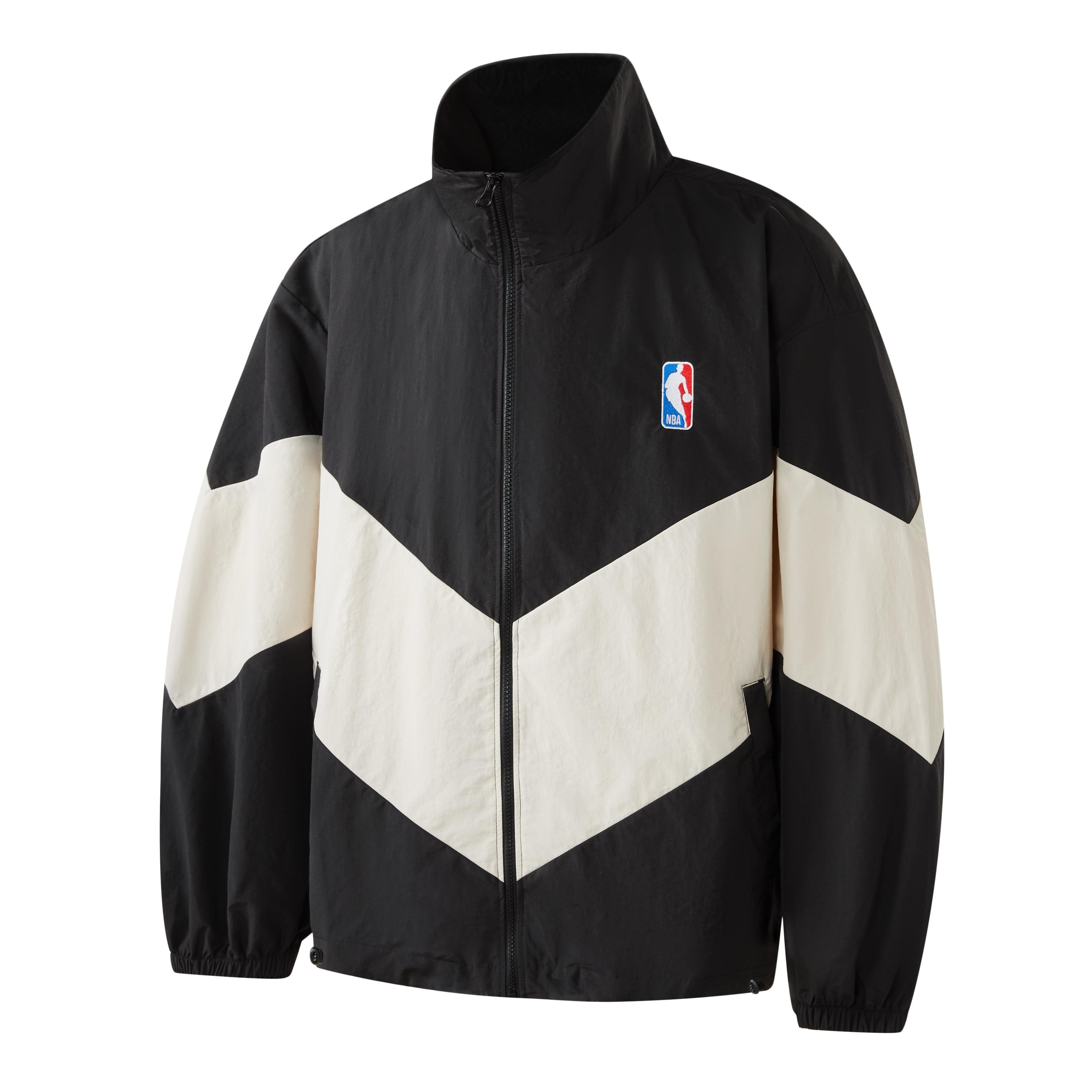 NBA Team Story Series Logo Patchwork Stand Collar Jacket Unisex Black APOTW00150NBA01