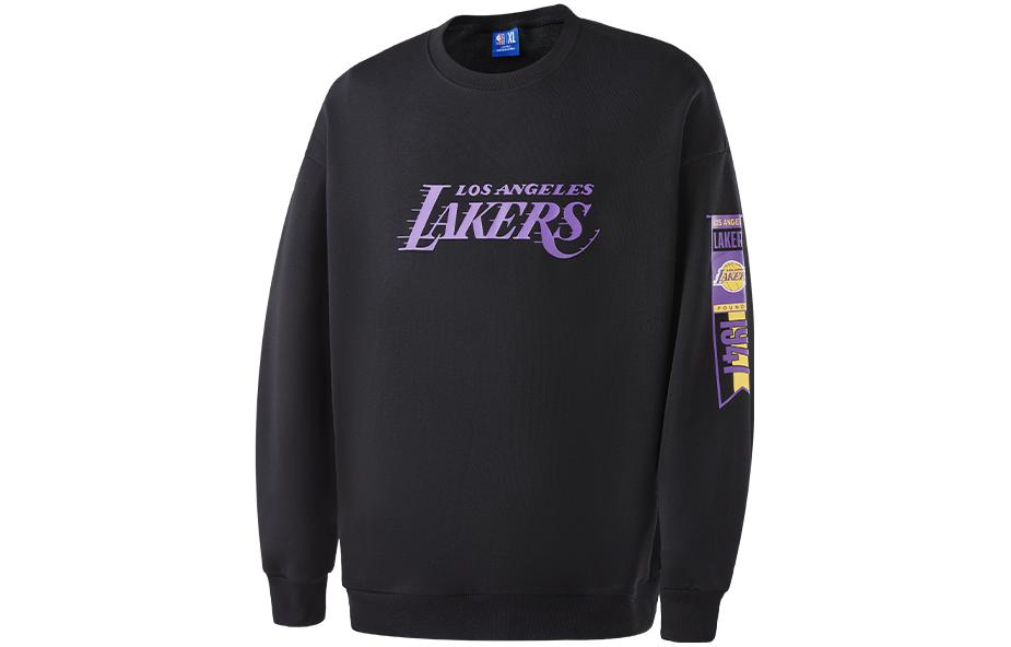 NBA Team Story Series Los Angeles Lakers Logo Crewneck Sweatshirt Black Male APCRE00155LAL01