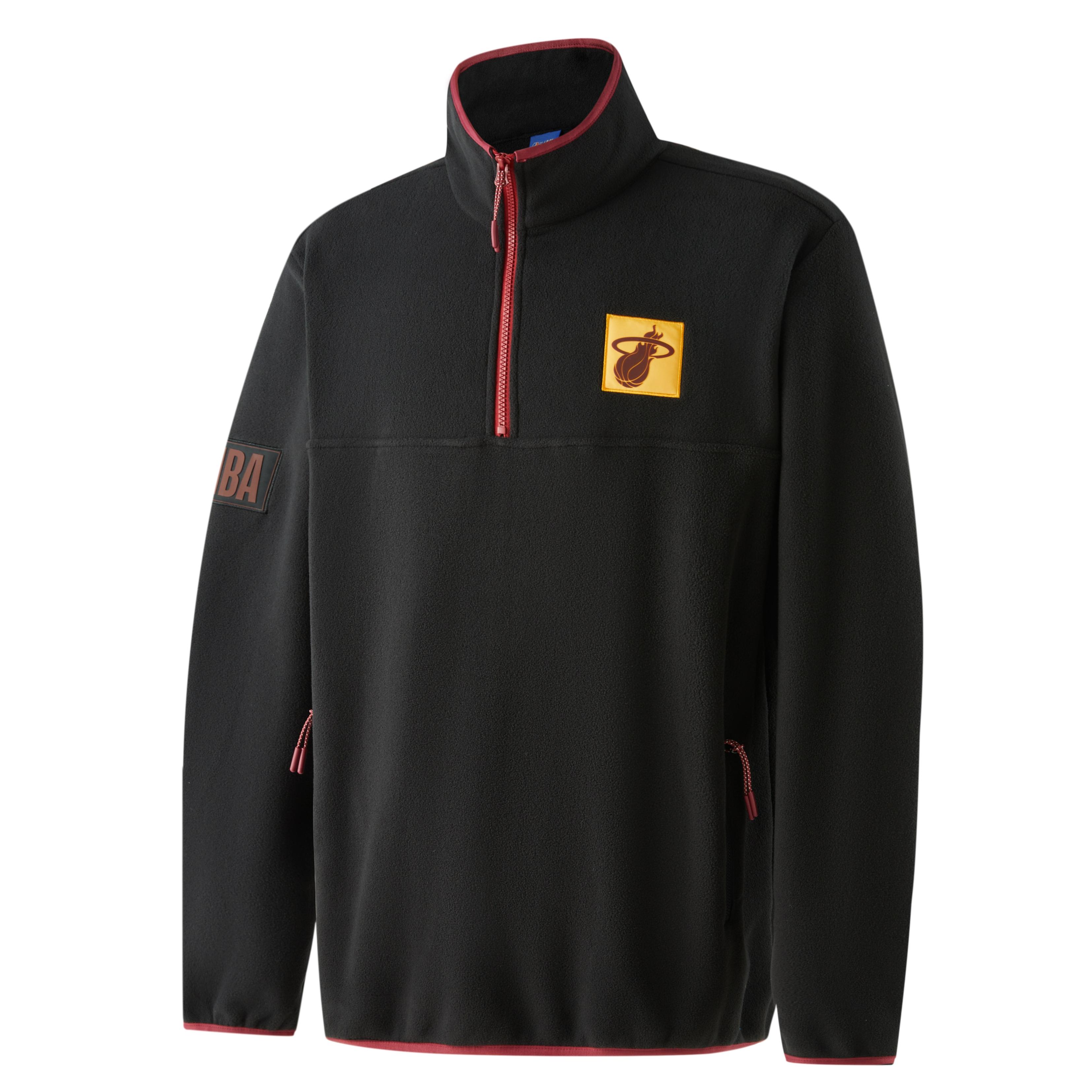 NBA Team Story Series Miami Heat Letter Embroidered Half-Zip Jacket Black Unisex APOTW00152MIA01