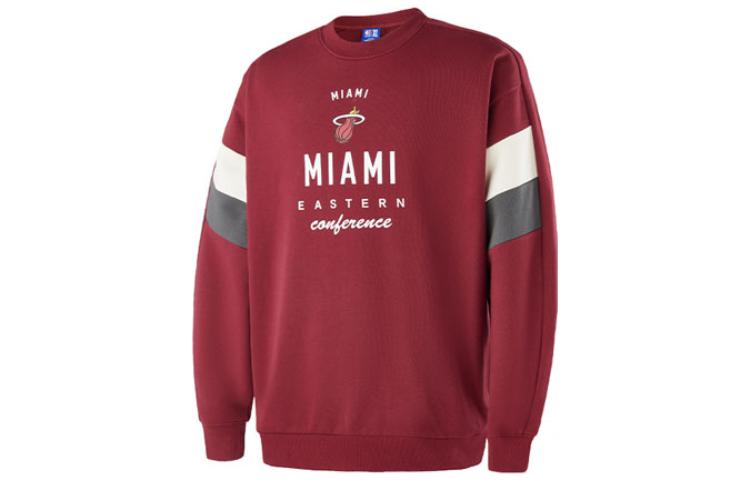 NBA Team Story Series Miami Heat Logo Colorblock Crewneck Sweatshirt Red Unisex APCRE00077MIA44
