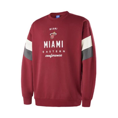 NBA Team Story Series Miami Heat Logo Colorblock Crewneck Sweatshirt Red Unisex APCRE00077MIA44