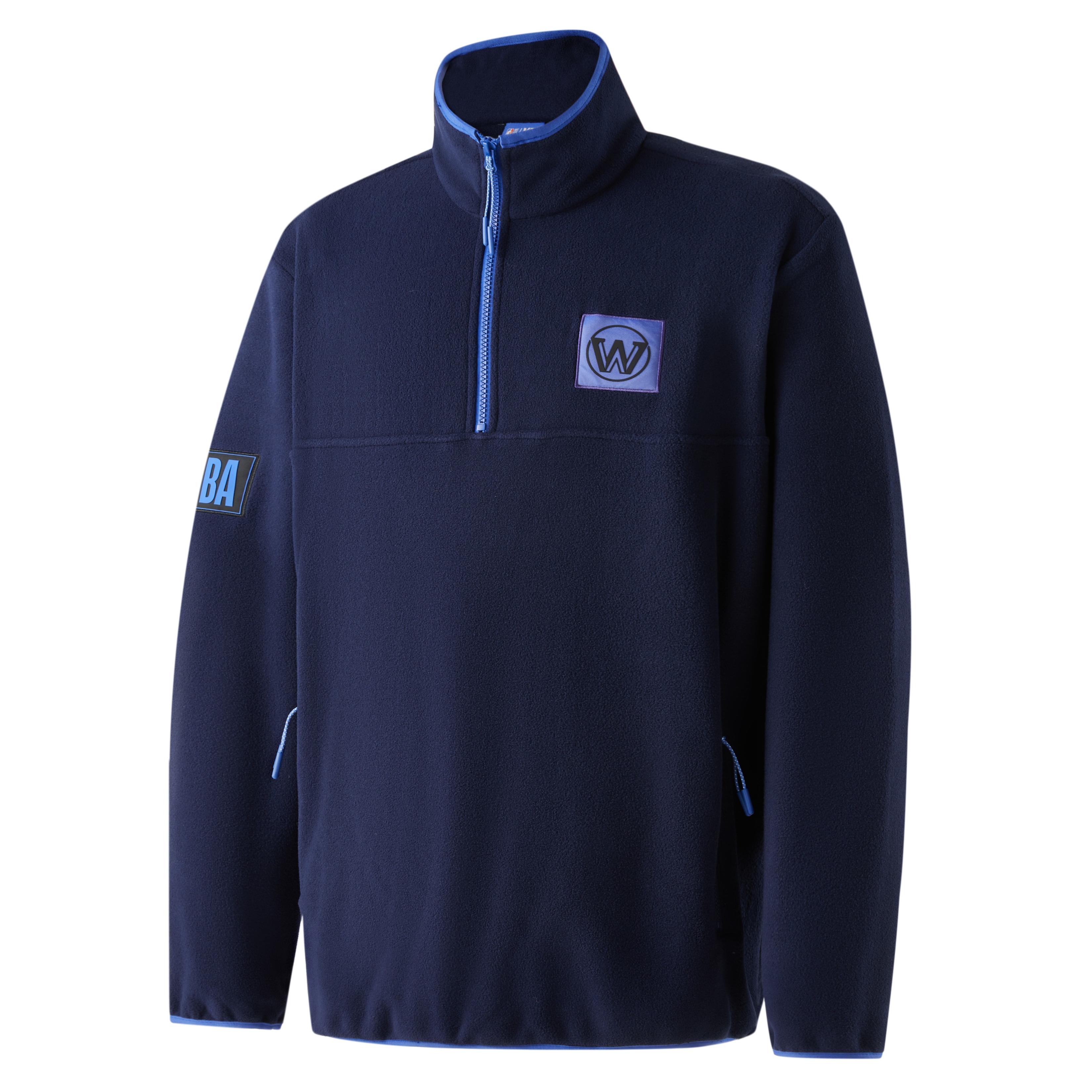 NBA Team Story Warriors Navy Embroidered Half-Zip Jacket Unisex APOTW00152GSW16
