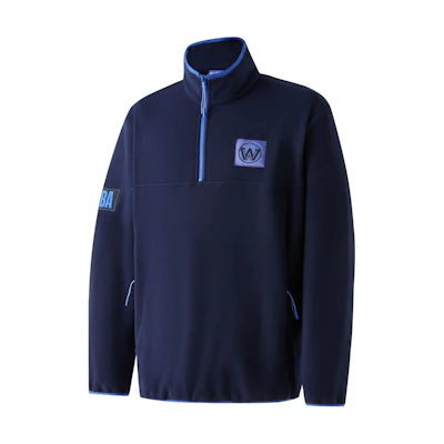 NBA Team Story Warriors Navy Embroidered Half-Zip Jacket Unisex APOTW00152GSW16