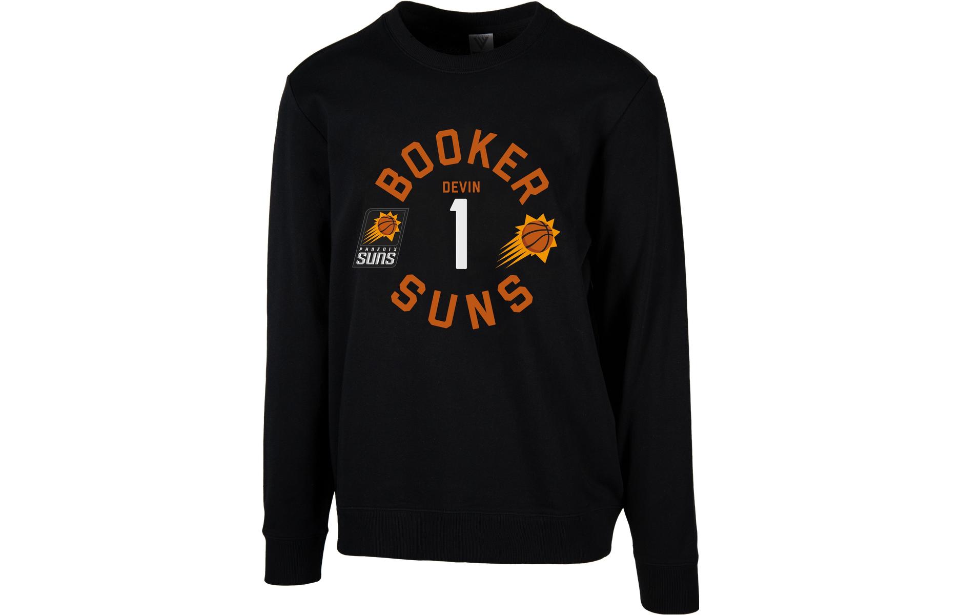 NBA Team Suns Booker #1 Black Crewneck Sweatshirt Courage Series LWAPSP22CR12579PHO