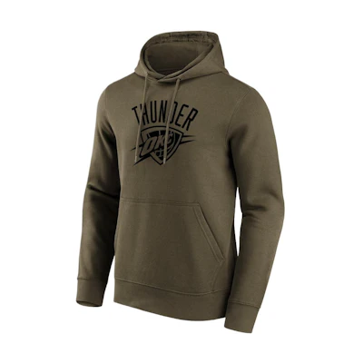 NBA Thunder Olive Green Fanatics Logo Hoodie Pullover Sweatshirt 12087241