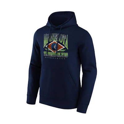 NBA Timberwolves Fanatics Pullover Logo Print Navy Long-Sleeve Sweatshirt 13340860