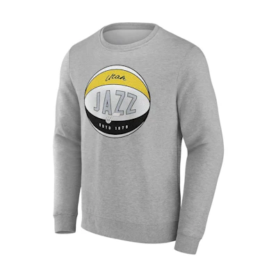 NBA Utah Jazz Fanatics Gray Crewneck Graphic Sweatshirt Long Sleeve 13340799