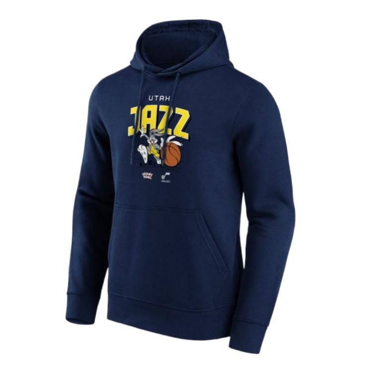 NBA Utah Jazz Hoodie Cartoon Graphic Pullover Long Sleeve - Navy Blue 13327605