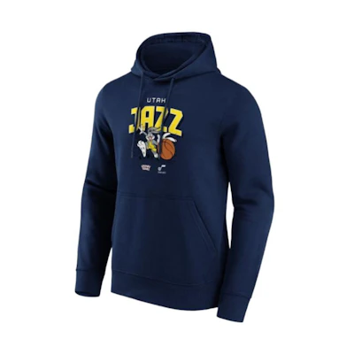 NBA Utah Jazz Hoodie Cartoon Graphic Pullover Long Sleeve - Navy Blue 13327605