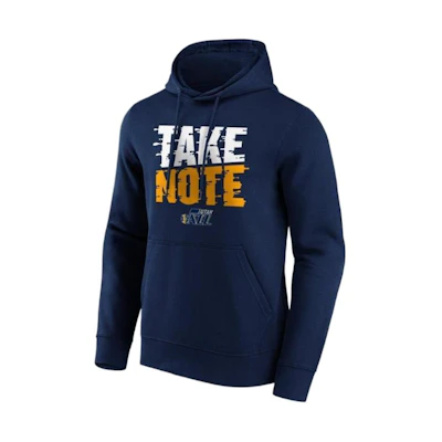 NBA Utah Jazz Printed Logo Long Sleeve Pullover Hoodie Men’s Navy Blue 12088941