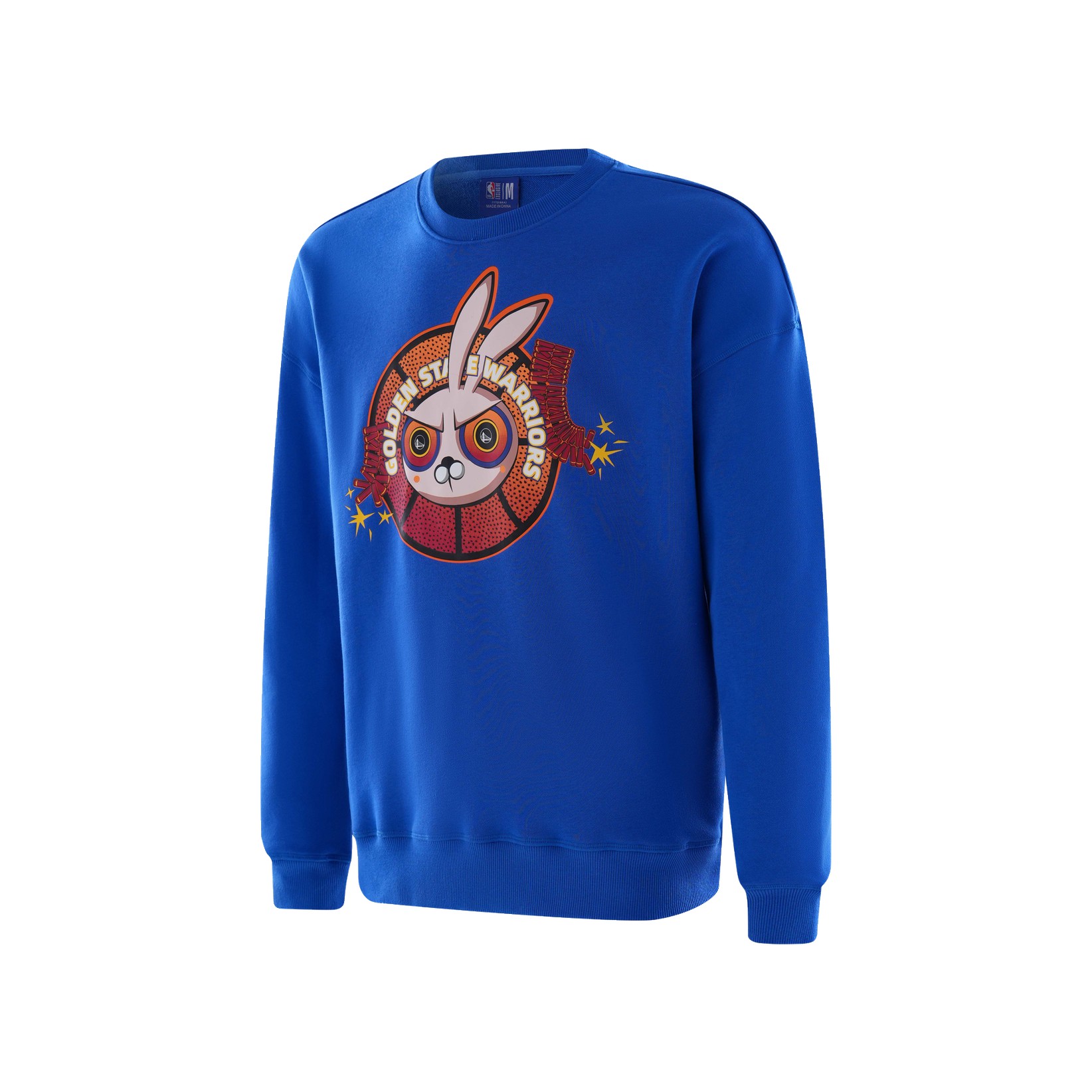 NBA Warriors Lunar New Year Cartoon Graphic Navy Crewneck Sweatshirt Unisex APCRE00005GSW65