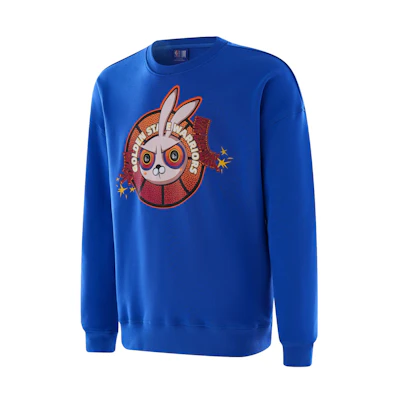 NBA Warriors Lunar New Year Cartoon Graphic Navy Crewneck Sweatshirt Unisex APCRE00005GSW65