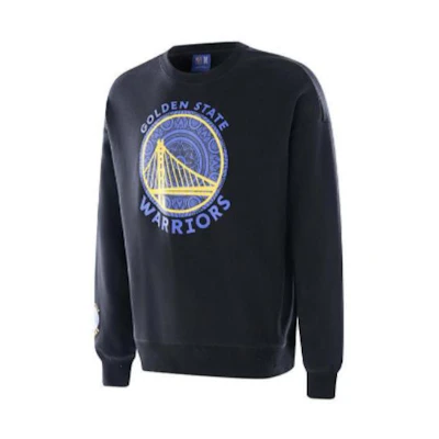 NBA Warriors Paisley Crewneck Sweatshirt Unisex Black Long Sleeve Casual Wear APCRE00016GSW16