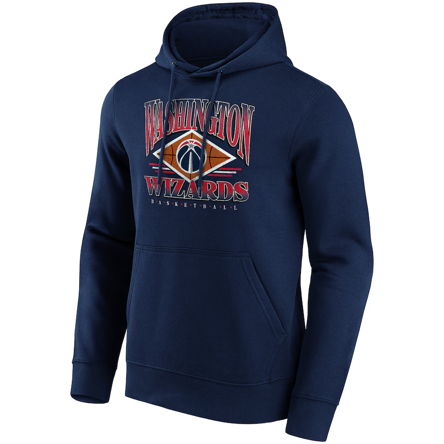NBA Washington Wizards Fanatics Hoodie Blue Pullover with Letter Graphic 13341056