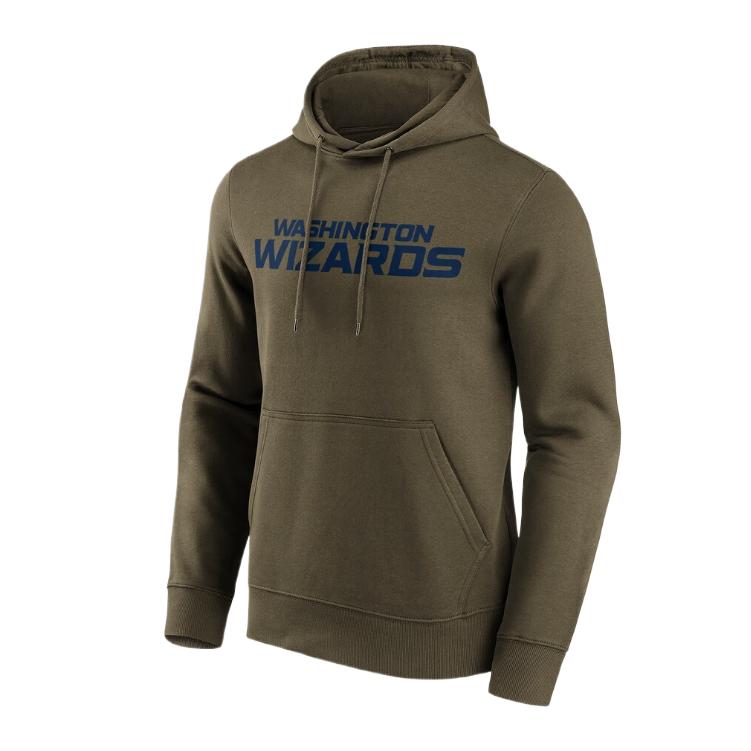 NBA Washington Wizards Fanatics Hoodie Olive Green Fashion Pullover 12088586