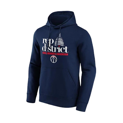 NBA Washington Wizards Fanatics Letter Print Hoodie Navy - Long Sleeve 12089049