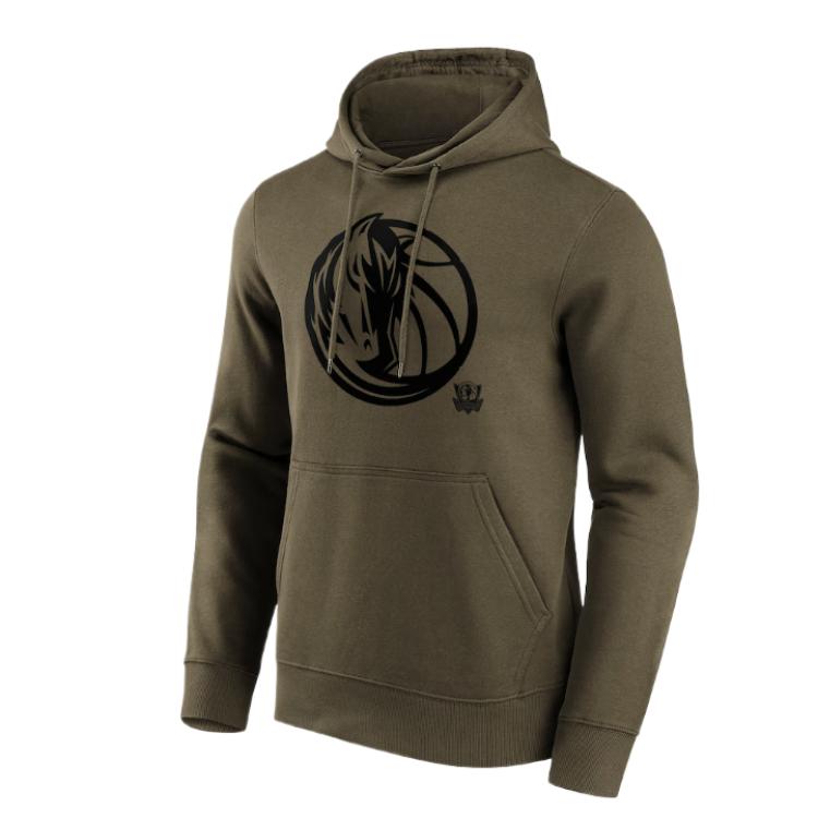 NBA Fanatics Dallas Mavericks Logo Hoodie Brown Green Pullover Sweater 12087176