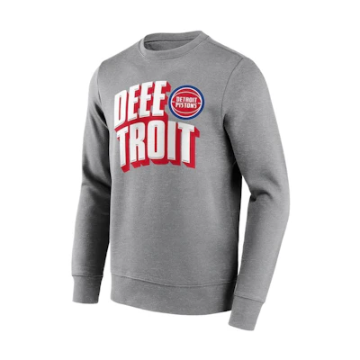 NBA Fanatics Detroit Pistons Logo Crewneck Sweatshirt Grey - 12089283