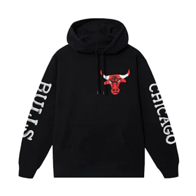 NBA MARKET FW23 Chicago Bulls Logo Patchwork Hoodie Unisex Black 397000547