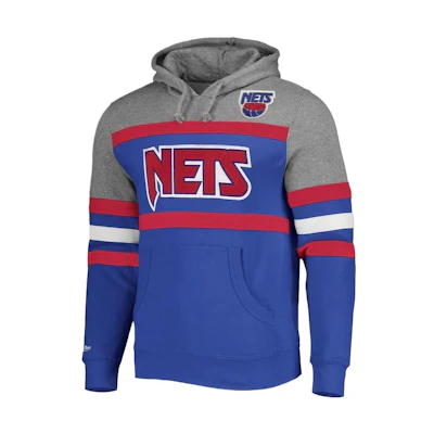 NBA Mitchell & Ness Brooklyn Nets Hoodie Pullover Blue/Grey 13308054