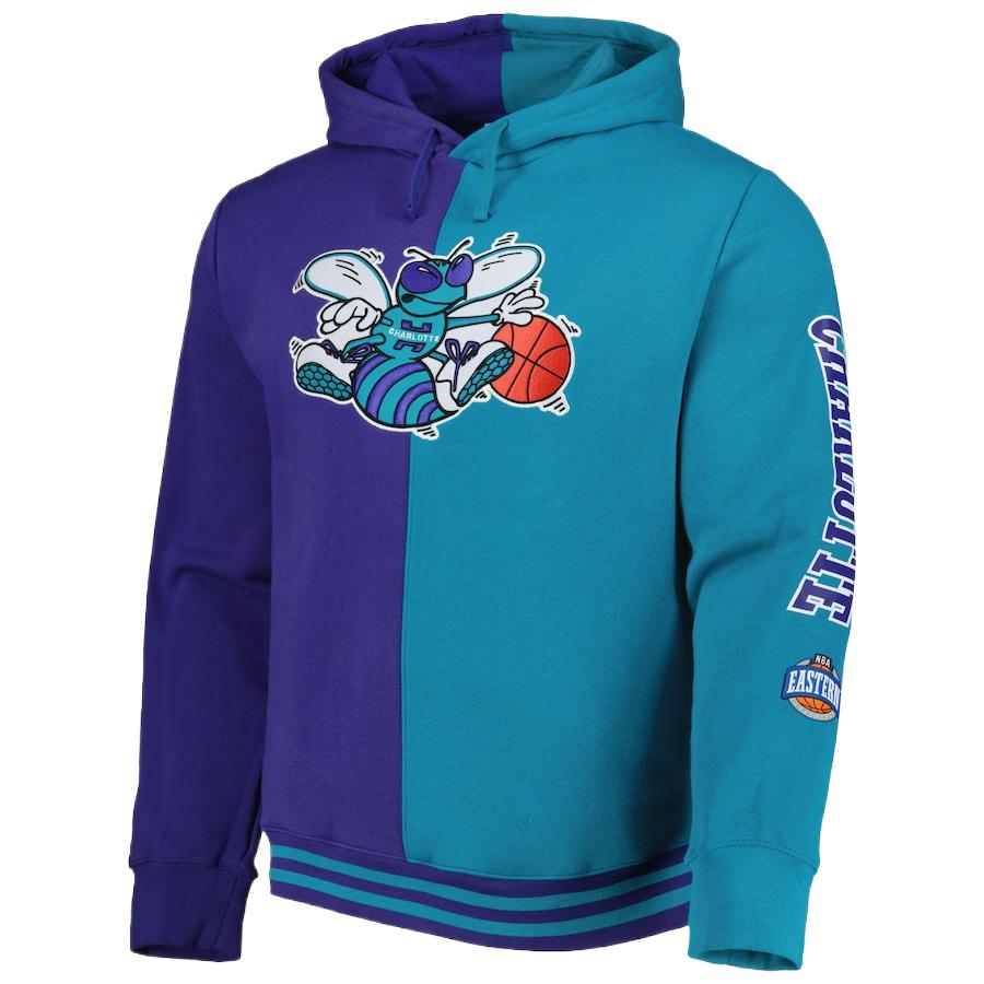 NBA Mitchell & Ness Charlotte Hornets Logo Hoodie Purple () 5176738