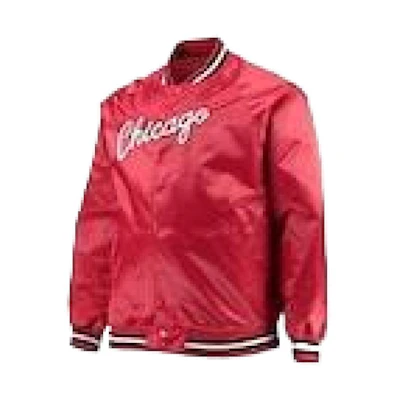 NBA Mitchell & Ness Chicago Bulls Logo Red Outdoor Sports Jacket Men 4524986