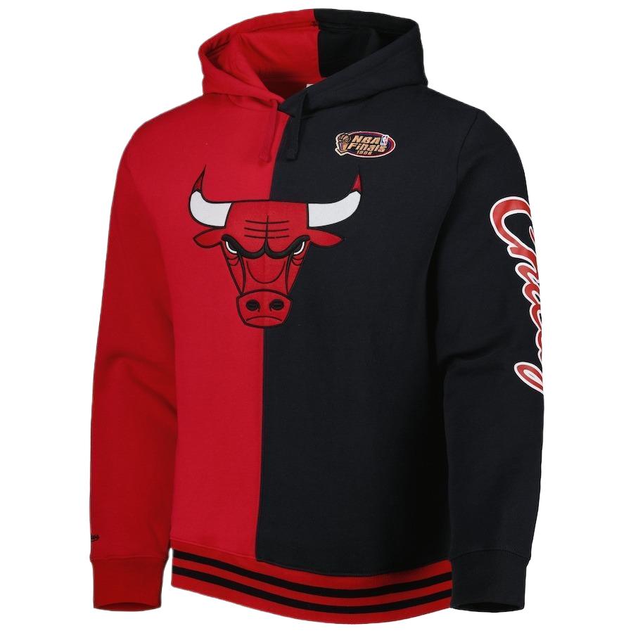 NBA Mitchell & Ness Chicago Bulls Split Pullover Hoodie Red/Black () 5176737
